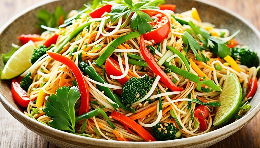 veggie-packed singapore noodles
